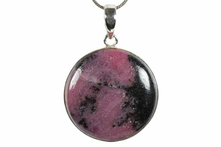 Polished Rhodonite Pendant (Necklace) - Sterling Silver #345264